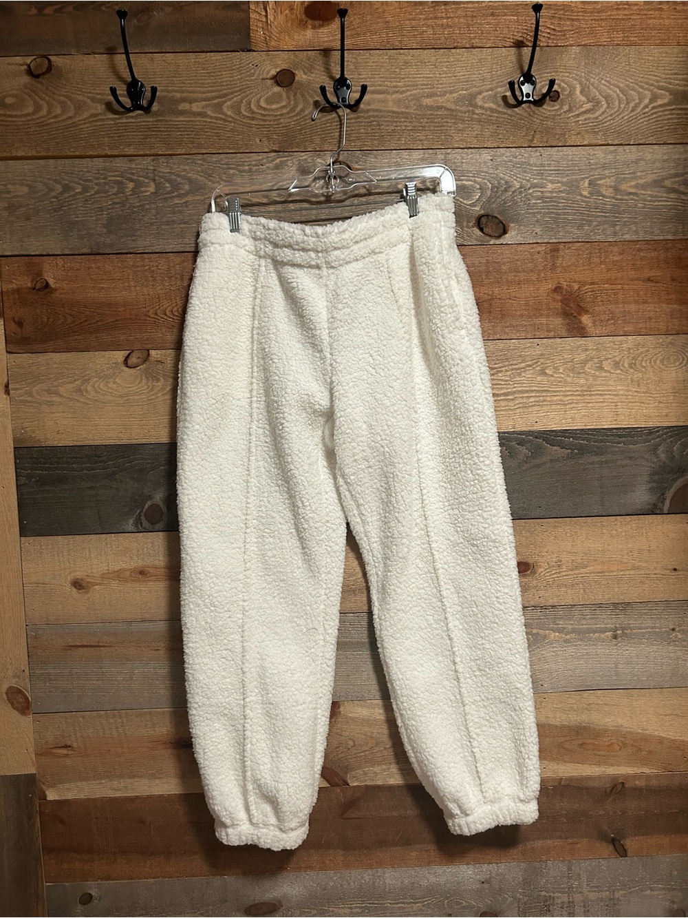 No Boundaries Cream Sherpa Jogger Pants